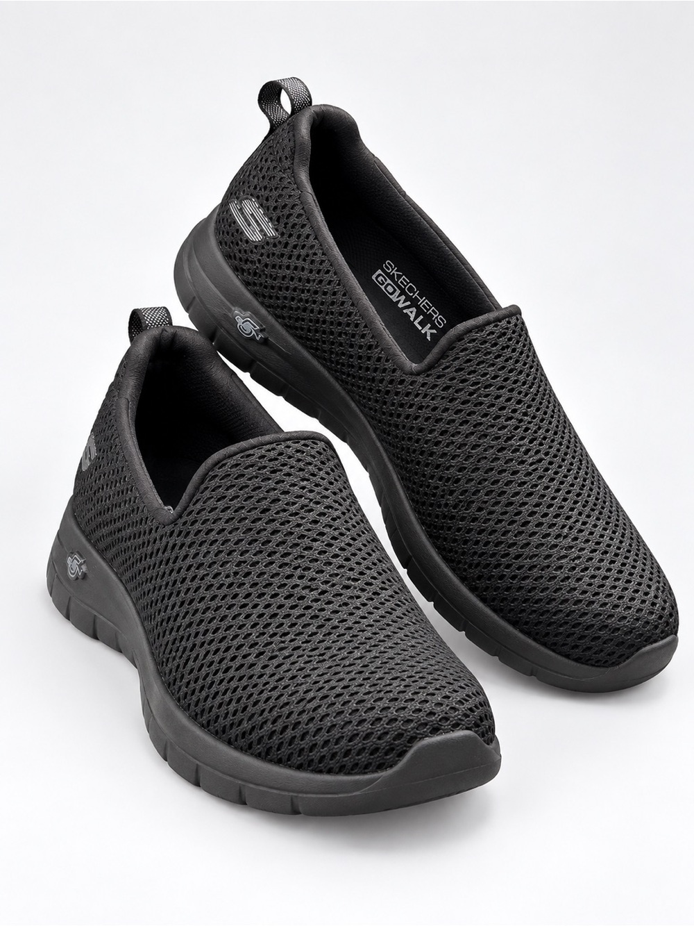 Skechers GoWalk Black Joy Sensational Day Mesh Shoes size 7